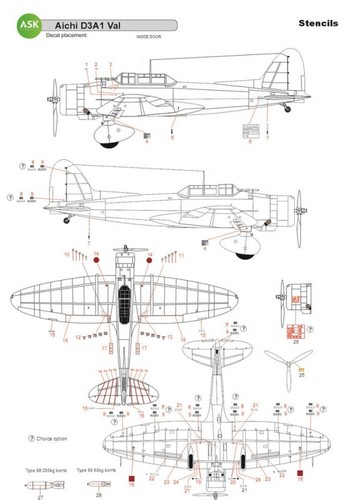 Aichi d3a1 val - d3a1, stencils